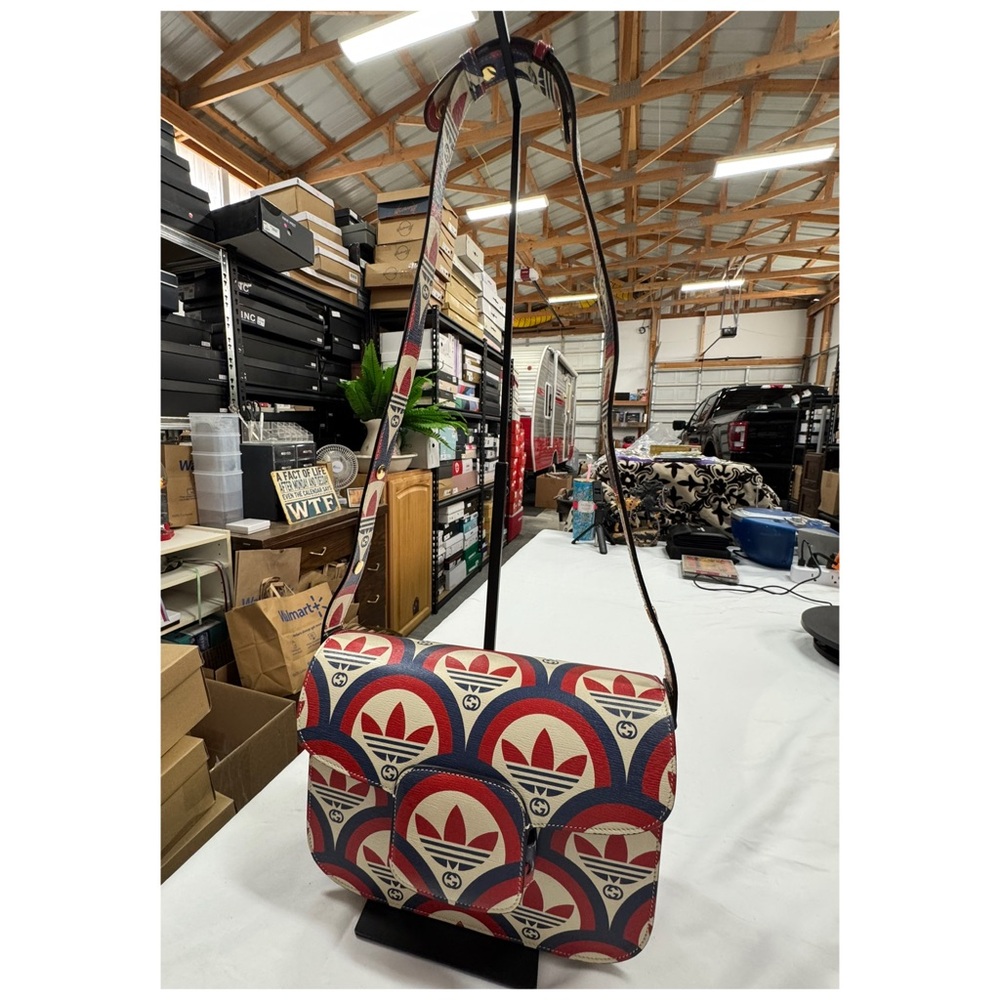 Gucci/Adidas Printed Crossbody Bag in Red & Blue